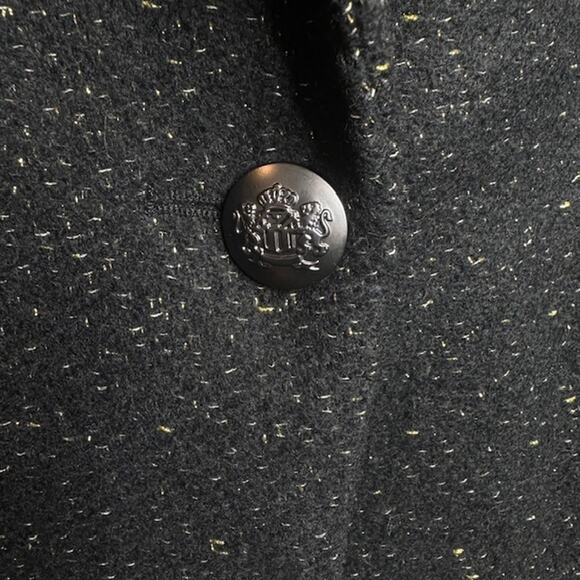 Womens Elevated Basic Cropped Tweed Blazer Sz 22W Black Gold Flecks Jacket - Picture 6 of 16